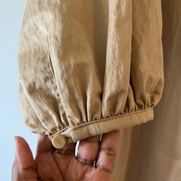 Rodebjer Sinim Crinkle Camel 100% Italian Cotton Tunic Dress Size Small NWT Fall - Picture 11 of 15